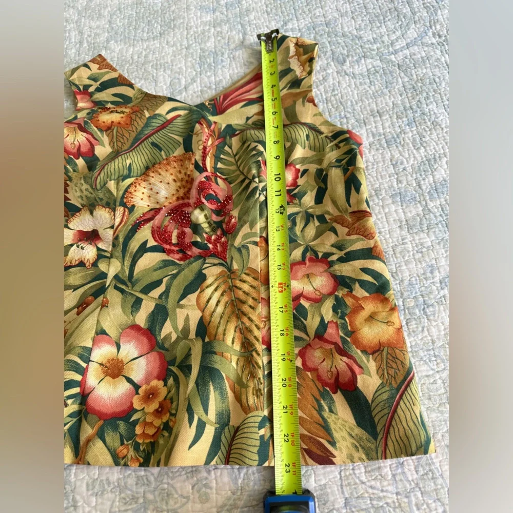 Ultra Dress Collection Tropical Floral Midi Dress in Green, Pink, Gold - Picture 6 of 16